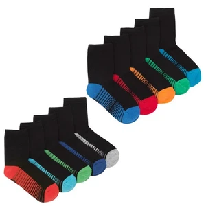 Paquete múltiple de calcetines de diseño para niños escuela cotidiana ricos en algodón colorido a rayas - Imagen 1 de 4