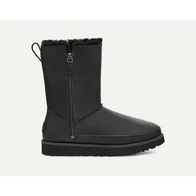 Botas UGG negras clásicas con cremallera cortas de cuero de oveja forradas con cremallera para mujer talla 8 Foto 1 de 4