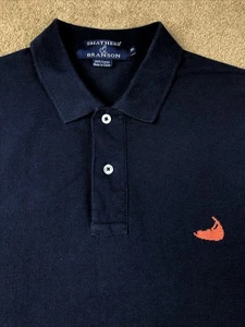 Smathers & Branson Nantucket Needlepoint Navy Polo Size XL - Picture 1 of 7