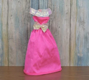Vestido de muñeca Barbie vintage rosa lazo holográfico años 80 90 Mattel - Imagen 1 de 8