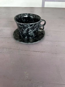 Bannington Potters Vermont Large Coffee Mug and Plate in Black Slate Glaze - Picture 1 of 7