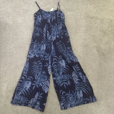 Macacão Anthropologie Farm Rio sem cintura tamanho G padrão azul novo com etiquetas - Imagem 1 de 4