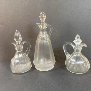 Vintage Glas Essig Öl Dressing Kruzifix Flaschen mit Stopfen sortiert Menge 3 - Bild 1 von 11
