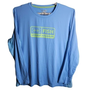 Camisa de pesca Under Armour manga larga para hombre 2XL azul suelta HeatGear *LEER DEFECTUOSO* - Imagen 1 de 11