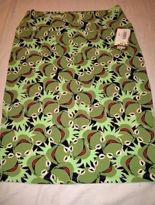 LuLaRoe Cassie Skirt NWT Size XL Xtra Large NEW Muppets Kermit The Frog - Picture 1 of 4