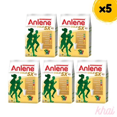5x Anlene Gold 5X Leche en Polvo 1kg Adulto 45+ Años o Mayor Foto 1 de 4