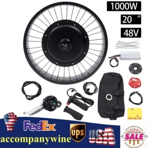 20in 48V 1000W E-Bike Electric Bicycle Motor Conversion Kit Fat Tire Front Wheel - Picture 1 of 17