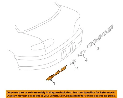 Placa de identificación exterior tapa maletero GM OEM 00-05 Cavalier 22611400 Foto 1 de 2