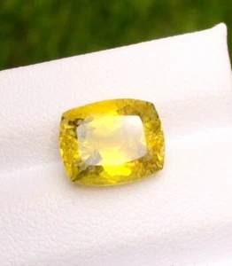 3.58Cts Cushion Amazing 100% Natural Canary Yellow Tourmaline Loose Gemstone - Picture 1 of 3