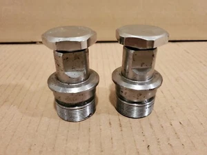 Vintage Harley Shovelhead Wide Glide Fork Tube Chrome Plugs & Caps 1 3/8" H4 - Imagen 1 de 5