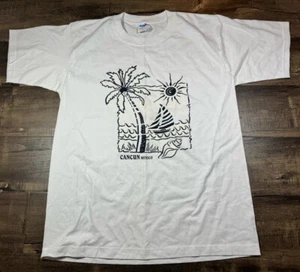 Cancun Mexico Beach XL White T Shirt Peter Watex Vintage Tee Vacation - Picture 1 of 8