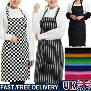Chefs Apron with Pockets, BBQ, Baking & Catering Apron for Men Women Ladies UK - Picture 1 of 17