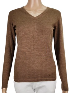 Kirkland Merino Wool Sweater Women M Woolmark V-neck Long Sleeve New Wool - Picture 1 of 7