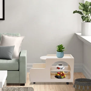 Rolling Cart Storage Organizer, 3-Tier Mobile Trolley Sofa Side Table w/ Wheels - Picture 1 of 24