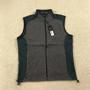 Greyson Sequoia Lux Vest Mens Medium Gray Green Full Zip Golf New - Picture 1 of 8