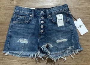 7 For All Mankind Monroe Short Jean Shorts Women’s Size 24 NWT - Picture 1 of 11