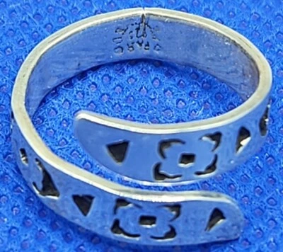 Banda de derivación de gran alcance - Anillo ajustable multilingüe de plata de ley 925 R346 Foto 1 de 2