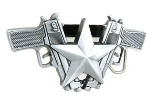 Guns & Star Lighter Holder Belt Buckle