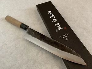 Coltello Gyuto Haruki Miyazaki extra spesso bianco #2 Kurouchi 240 mm temprato ad acqua - Foto 1 di 17