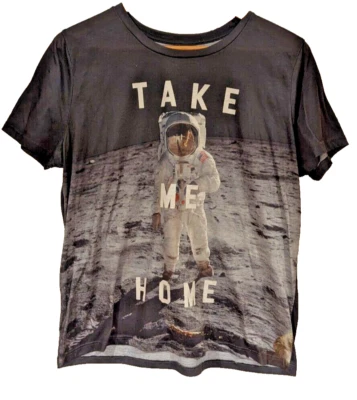 Astronaut Graphic T Shirt Space Moon Take Me Home Black Adult - Image 1 of 4