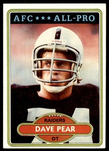 1980 TOPPS DAVE PEAR ROOKIE OAKLAND RAIDERS #255.