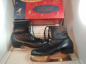 Patines figura para hombre de colección de cuero Néstor Johnson talla 10 No. 43 W/Caja década de 1950 - Imagen 1 de 12