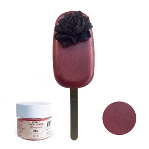 RED Edible Glitter dust, 4 grams jar | Glossy dust , Food grade shimmer dust - Picture 1 of 2