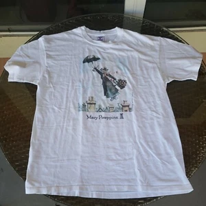 Stanley Desantis Mary Pawppins Poppins Vintage 90s TShirt Tee White XL Cat Shirt - Afbeelding 1 van 4