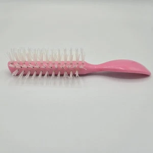 Vtg 1980s Pink Half Round Hairbrush Nylon Bristles  - Picture 1 of 7