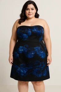BRAND NEW - CITY CHIC MULTICOLOURED STRAPLESS PENCIL DRESS SIZE XL - Picture 1 of 10