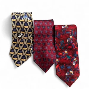 Vintage klassische Mickey Donald Goofy Disney Krawatten blau rot Lehrer Geschenk Papa Spaß - Bild 1 von 9