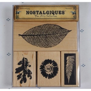 NOSTALGIQUES Botanical Stamp THE ATTIC COLLECTION Wood Rubber RARE Vintage - Picture 1 of 7