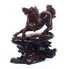 10.43"Natural Indian Agate Horse Carving Collectibles Decor Gift AW08