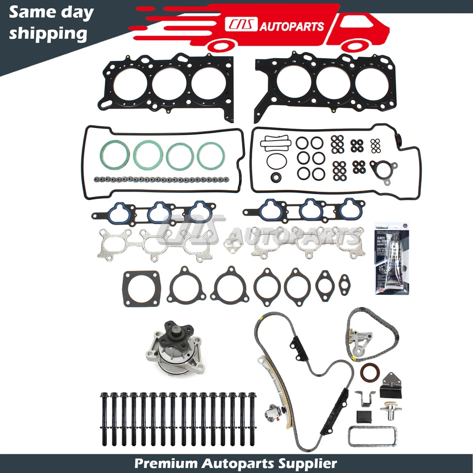 Head Gasket Set w/ Bolts Timing Water Pump Fits 01-06 Suzuki XL-7 2.7L DOHC H27A — 第 1/4 张图片