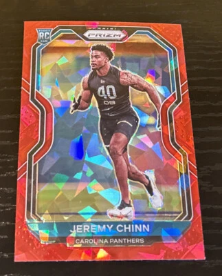 2020 Panini Prizm Jeremy Chinn Rookie Red Cracked Ice - Image 1 of 2