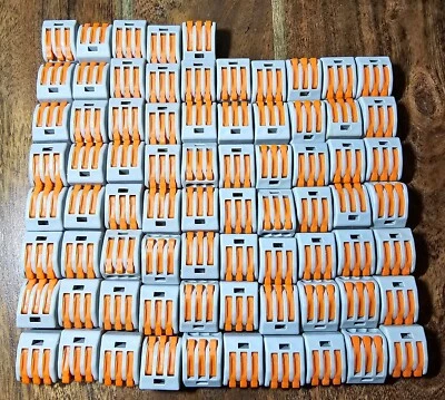 L25* NEW 75pcs Lever-Nuts 3 Conductor Terminal Block, Compact Wire - Image 1 of 4