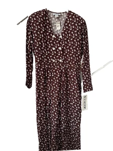 Mono floral vintage R.J. Stevens marrón para mujer con almohadillas para el hombro talla 12 - Imagen 1 de 8