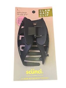 Scunci Jaw Clip No Slip Grip Elevated Basics jaws clips BLACK 4 1/8" - 1 Count