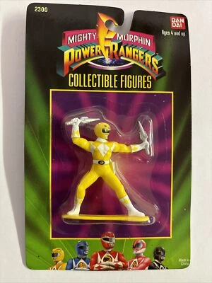 Figura coleccionable Mighty Morphin Power Ranger Yellow Ranger 1993 paquete cardado Foto 1 de 3