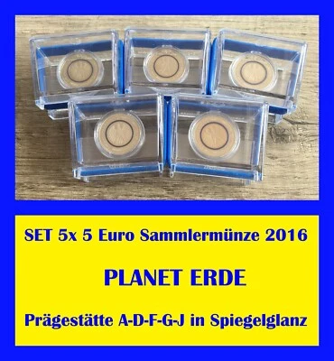 🍄☘️ 5-Euro-Sammlermünze 💥🌐 PLANET ERDE 2016 🌐💥 Prägestätte A-D-F-G-J ☘️🍄 - Image 1 of 3