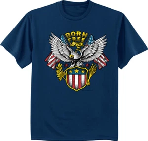 Mens Big and Tall Shirts Born Free American Flag Eagle Design Clothing Apparel - Picture 1 of 1