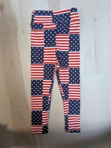 S/M Kids LuLaRoe Leggings American Flag Fits Kids 2 - 6 NWT - Picture 1 of 2