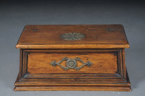 Antique Letter Box/Letter Box Made From Oak, 19. Century, Germany Cover
