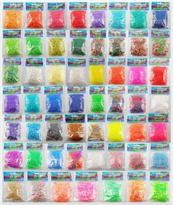 Original Rainbow Loom Gummibänder Opaque Jelly Mix Metallic Glitzer Zweifarbig