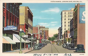 POSTAL DE LINO VINTAGE DE MOLINE IL ILLINOIS QUINTA AVENIDA 1944 093024 T - Imagen 1 de 2
