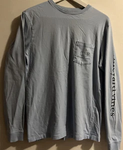 Camicia Vineyard Vines uomo XS blu chiaro manica lunga maglietta balena grafica adulto - Foto 1 di 7