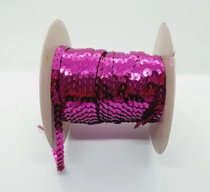 sew on string SEQUIN 6mm pink sequin dressmaking trim trimming - Picture 1 of 1