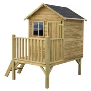 4iQ Spielhaus für Kinder aus Holz TOMEK Gartenahaus 179x161x221 cm - Bild 1 von 12