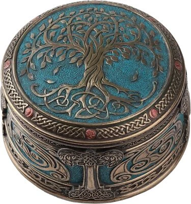 Veronese Design Bronze Finish Spiritual Tree of Life Trinket Box
