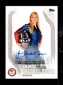 2018 Topps USA Olympic Team JAMIE GREUBEL Poser Bobsled #8 Autograph 04/60 - Picture 1 of 2